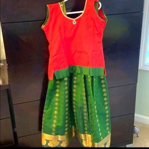 Beautiful silk lahnga and top for 5 to 7 years girl